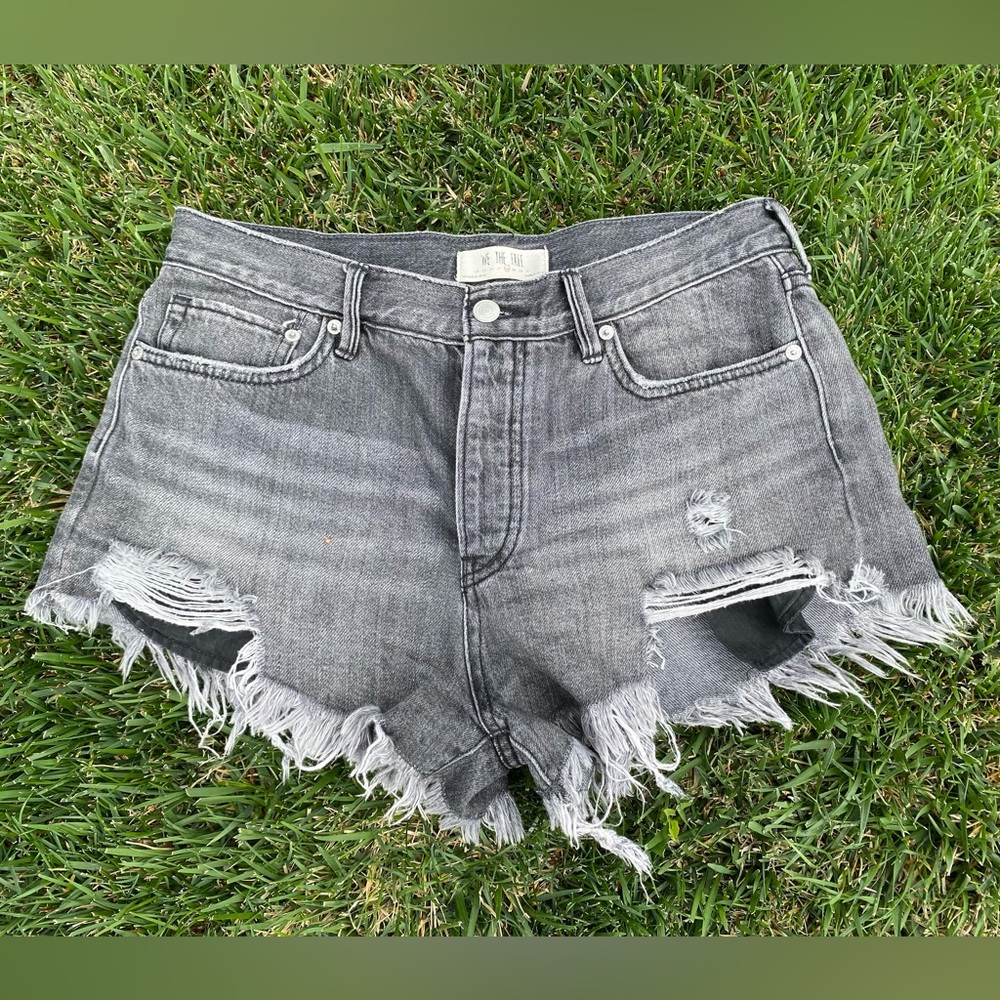 Free People Black Jean Shorts